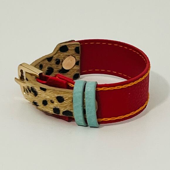 New Plunder “Brooke” Leopard Print Leather Bracelet - Picture 4 of 6